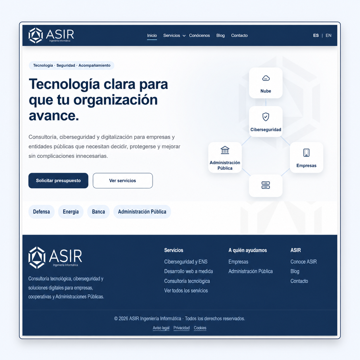 Portada de lanzamiento de la nueva página web de ASIR Ingeniería Informática